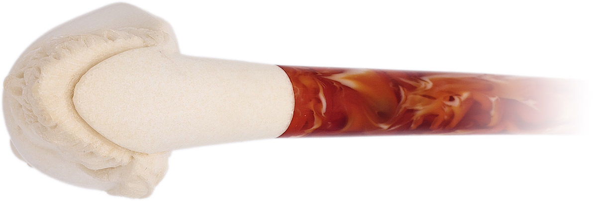 AKB Meerschaum Carved Laughing Pirate with Eyepatch & Cap Churchwarden (with Case)