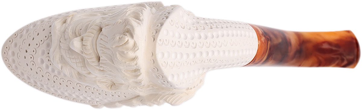 AKB Meerschaum Carved Laughing Pirate with Eyepatch & Cap (with Case)