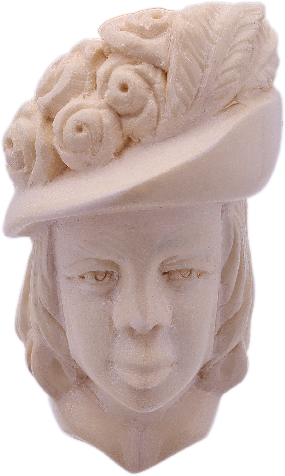 AKB Meerschaum Carved Woman with Hat (with Case)