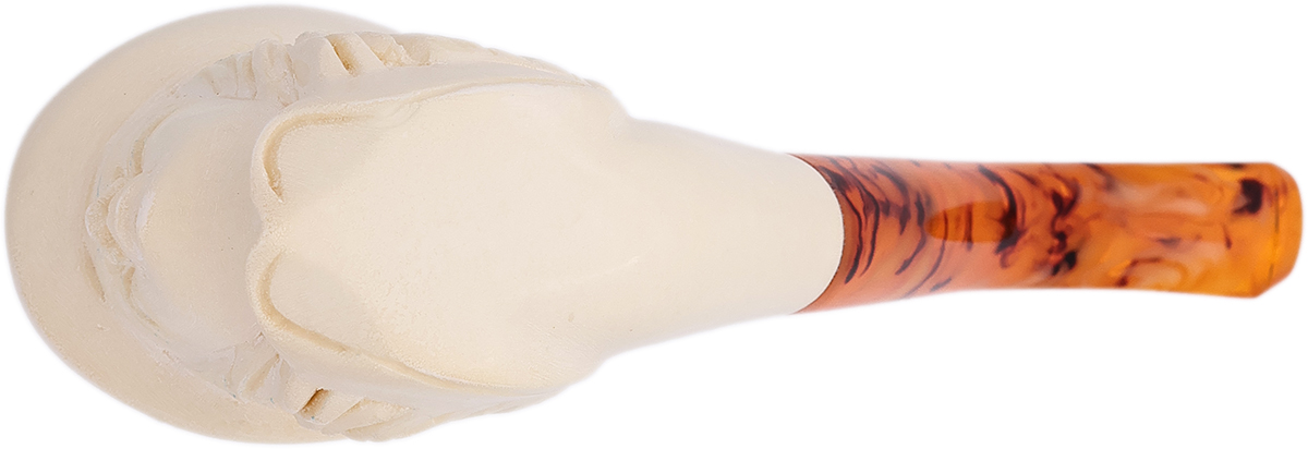 AKB Meerschaum Carved Woman with Hat (with Case)