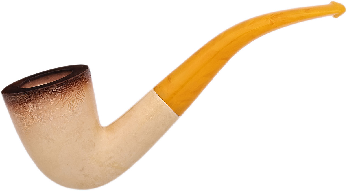 AKB Meerschaum Spot Carved Bent Dublin (with Case)