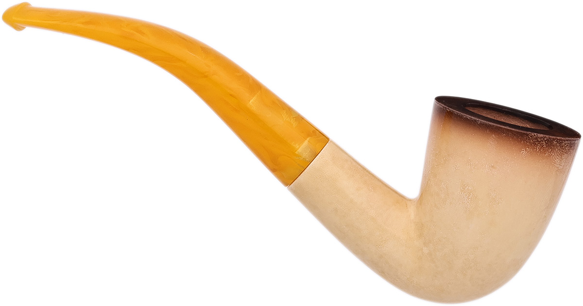 AKB Meerschaum Spot Carved Bent Dublin (with Case)
