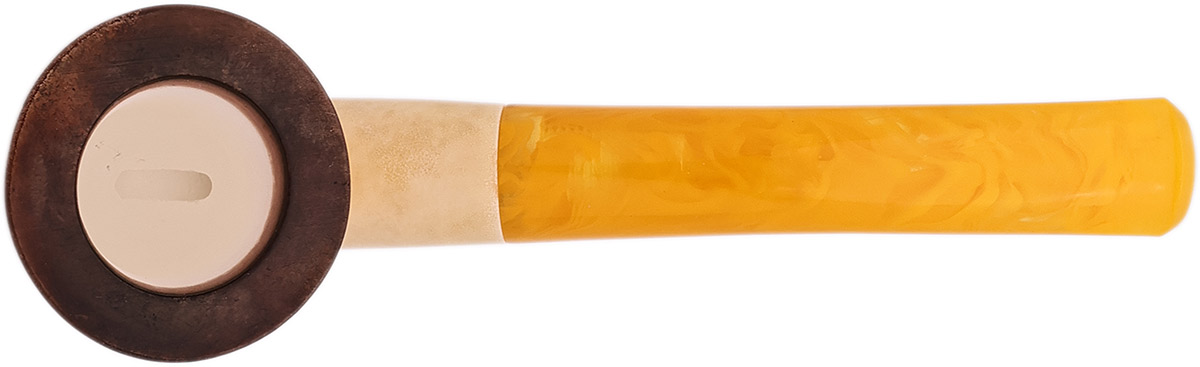 AKB Meerschaum Spot Carved Bent Dublin (with Case)