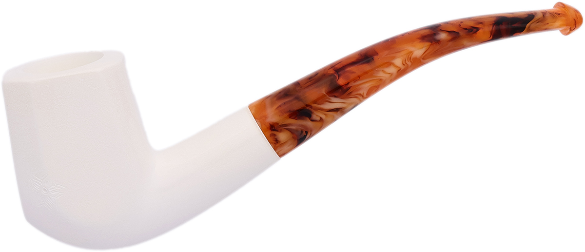 AKB Meerschaum Spot Carved Paneled Bent Billiard (with Case)