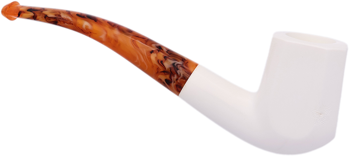 AKB Meerschaum Spot Carved Paneled Bent Billiard (with Case)