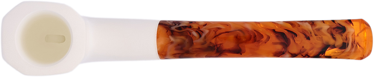 AKB Meerschaum Spot Carved Paneled Bent Billiard (with Case)
