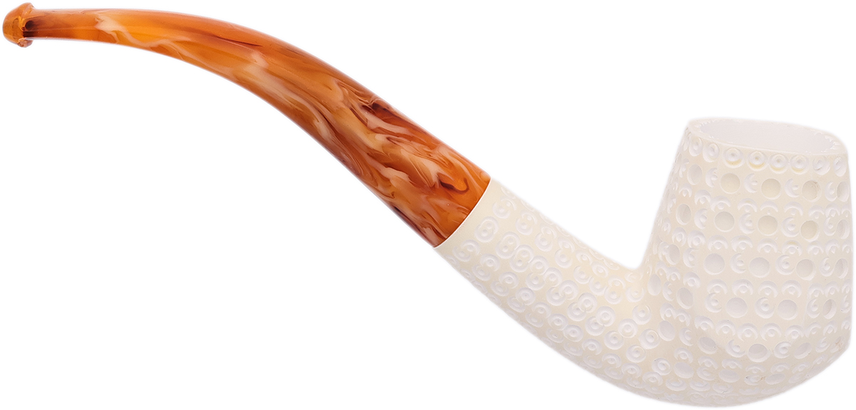 AKB Meerschaum Lattice Paneled Bent Brandy (with Case)