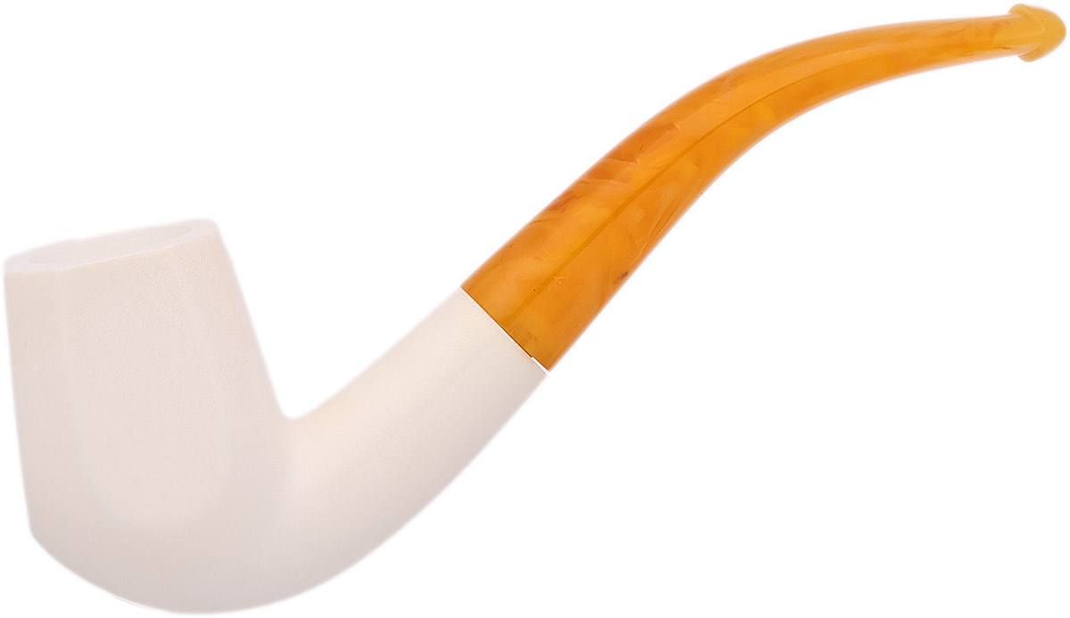AKB Meerschaum Smooth Paneled Bent Brandy (with Case)