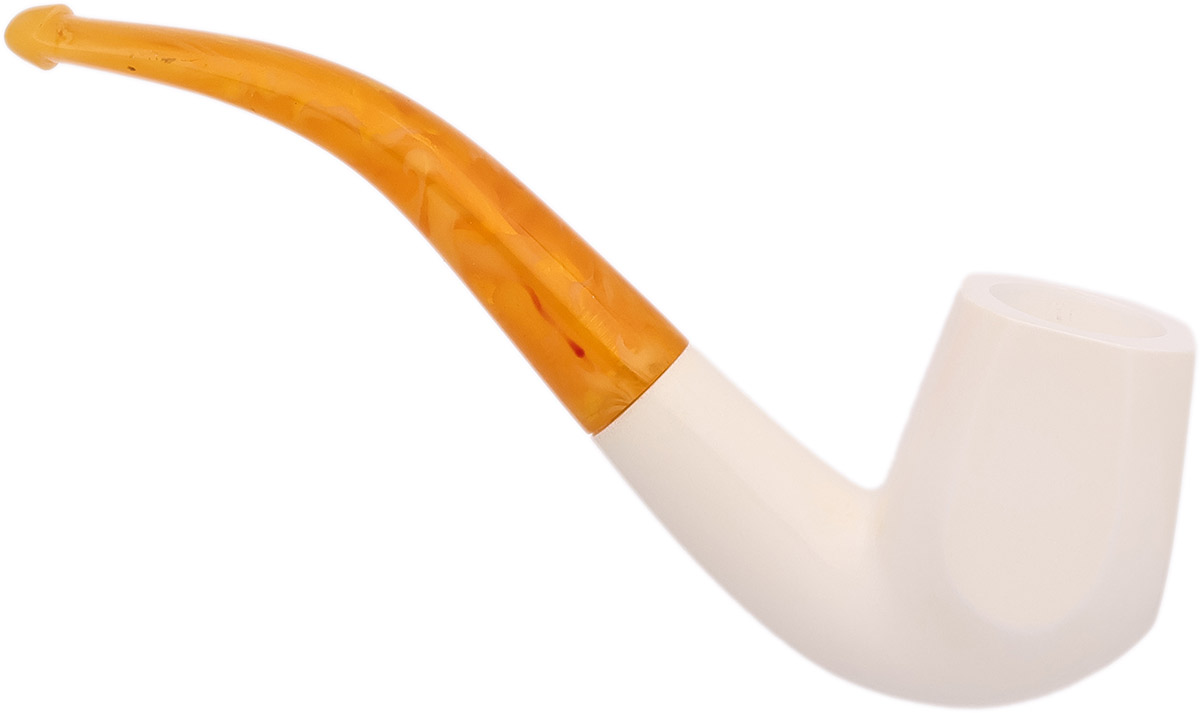 AKB Meerschaum Smooth Paneled Bent Brandy (with Case)