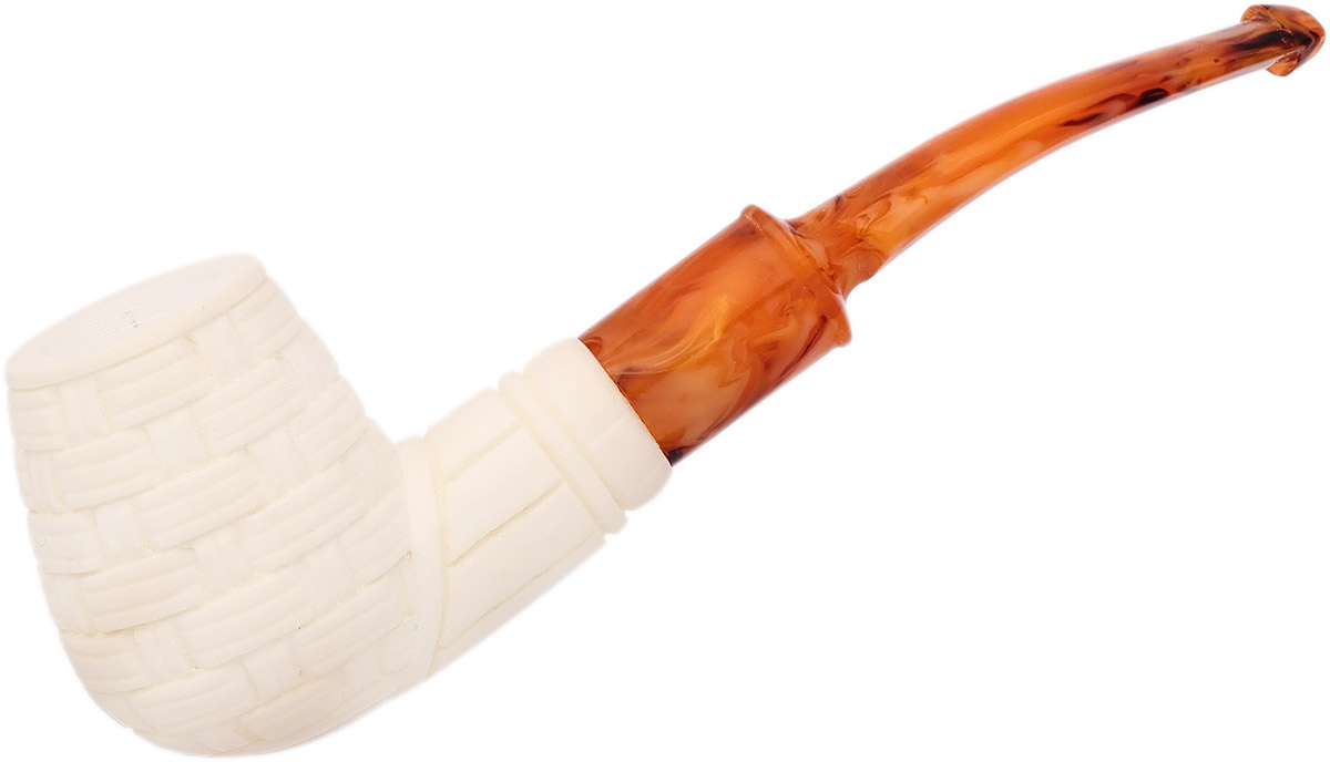 AKB Meerschaum Carved Bent Brandy (with Case)