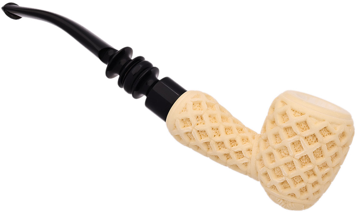 AKB Meerschaum Carved Floral Acorn (with Case)
