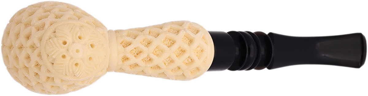 AKB Meerschaum Carved Floral Acorn (with Case)