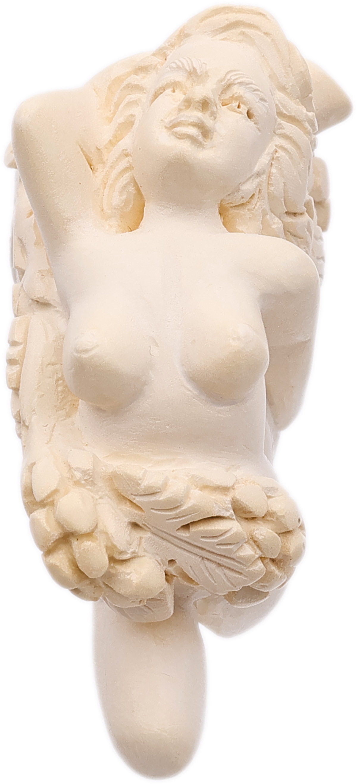 AKB Meerschaum Carved Nude Woman on Carved Bent Egg (Cevher) (with Case)