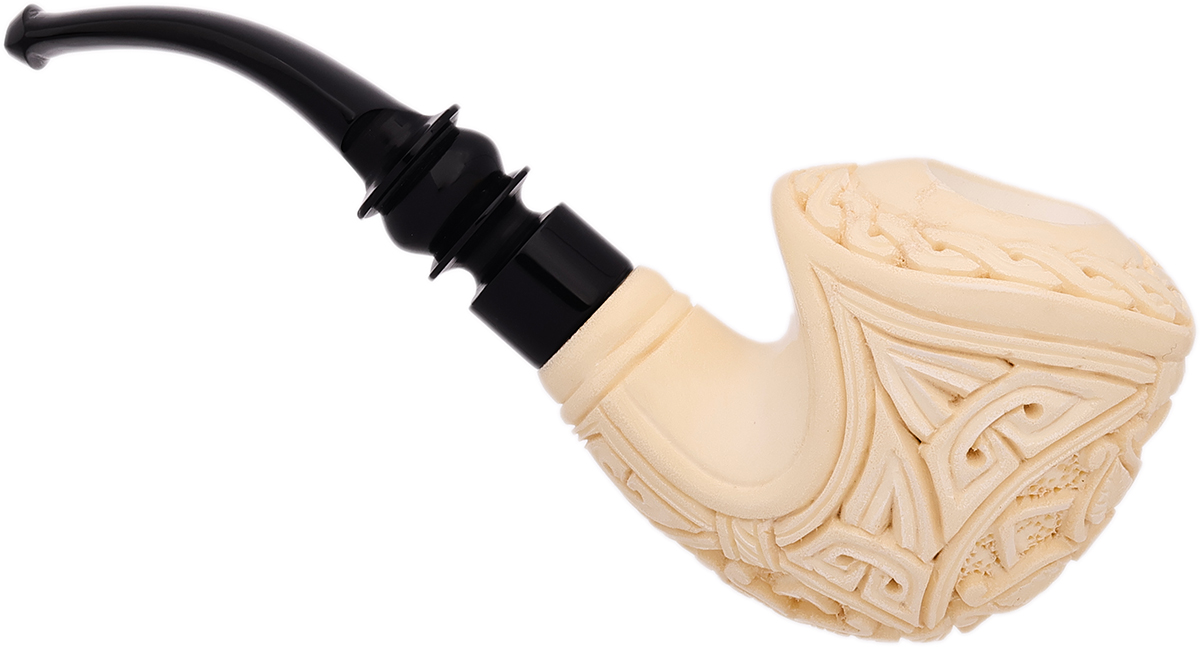 AKB Meerschaum Carved Floral Freehand (Mcinar) (with Case)