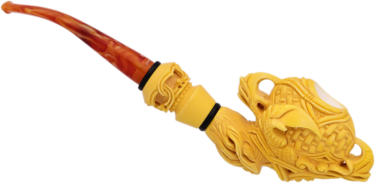 AKB Meerschaum Carved Dragon Claw Holding Carved Egg (Alpaslan) (with Case)