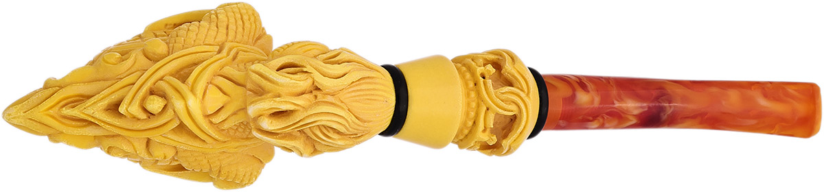 AKB Meerschaum Carved Dragon Claw Holding Carved Egg (Alpaslan) (with Case)