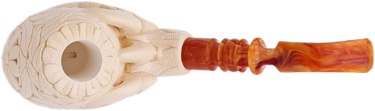 AKB Meerschaum Carved Dragon Claw Holding Carved Egg (I. Baglan) (with Case)