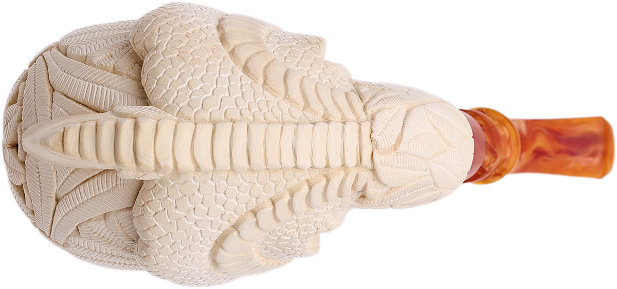 AKB Meerschaum Carved Dragon Claw Holding Carved Egg (I. Baglan) (with Case)