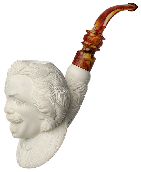 AKB Meerschaum Carved Goofy Albert Einstein (with Case)