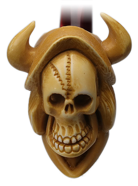 AKB Meerschaum Carved Skeleton with Horns (Ali) (with Case)