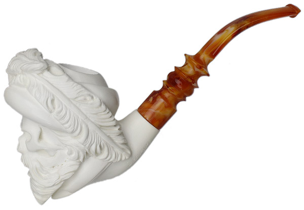 AKB Meerschaum Carved Blackbeard Skeleton (S. Cosgun) (with Case)