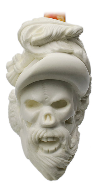 AKB Meerschaum Carved Blackbeard Skeleton (S. Cosgun) (with Case)