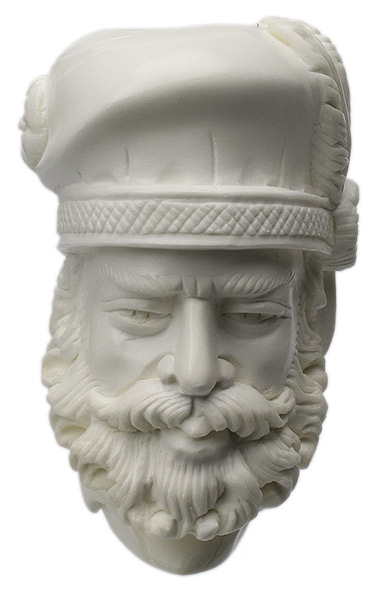 AKB Meerschaum Carved Bearded Artist (S. Cosgun) (with Case)