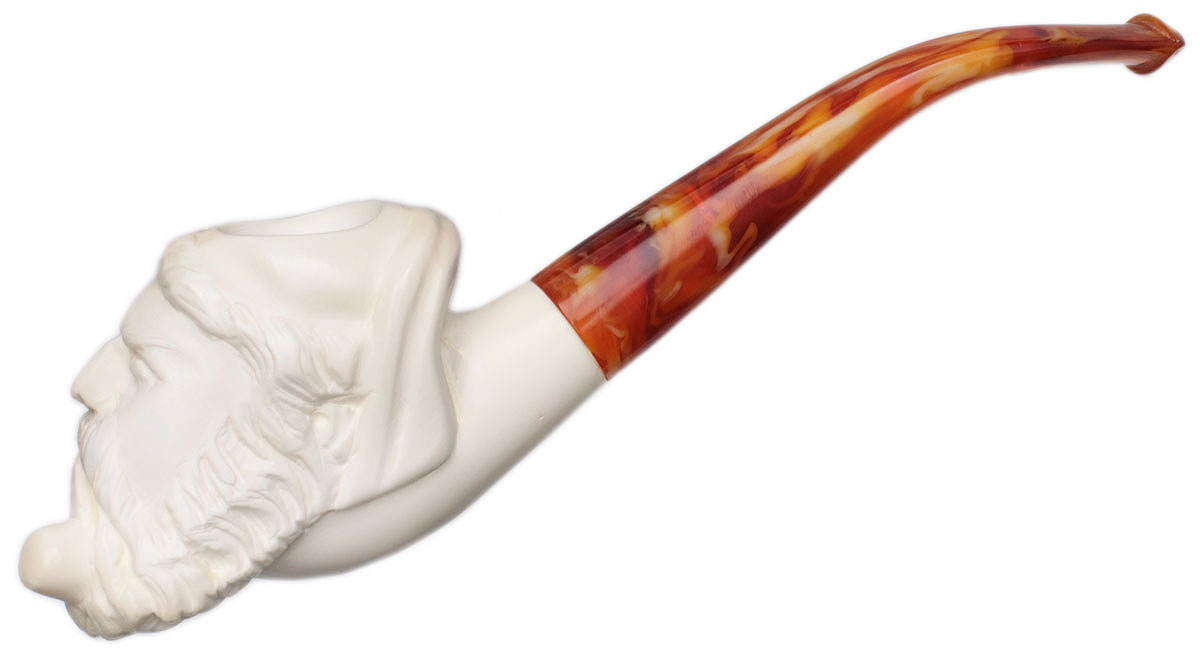 AKB Meerschaum: Carved Santa Claus Smoking Pipe (with Case) Tobacco Pipe