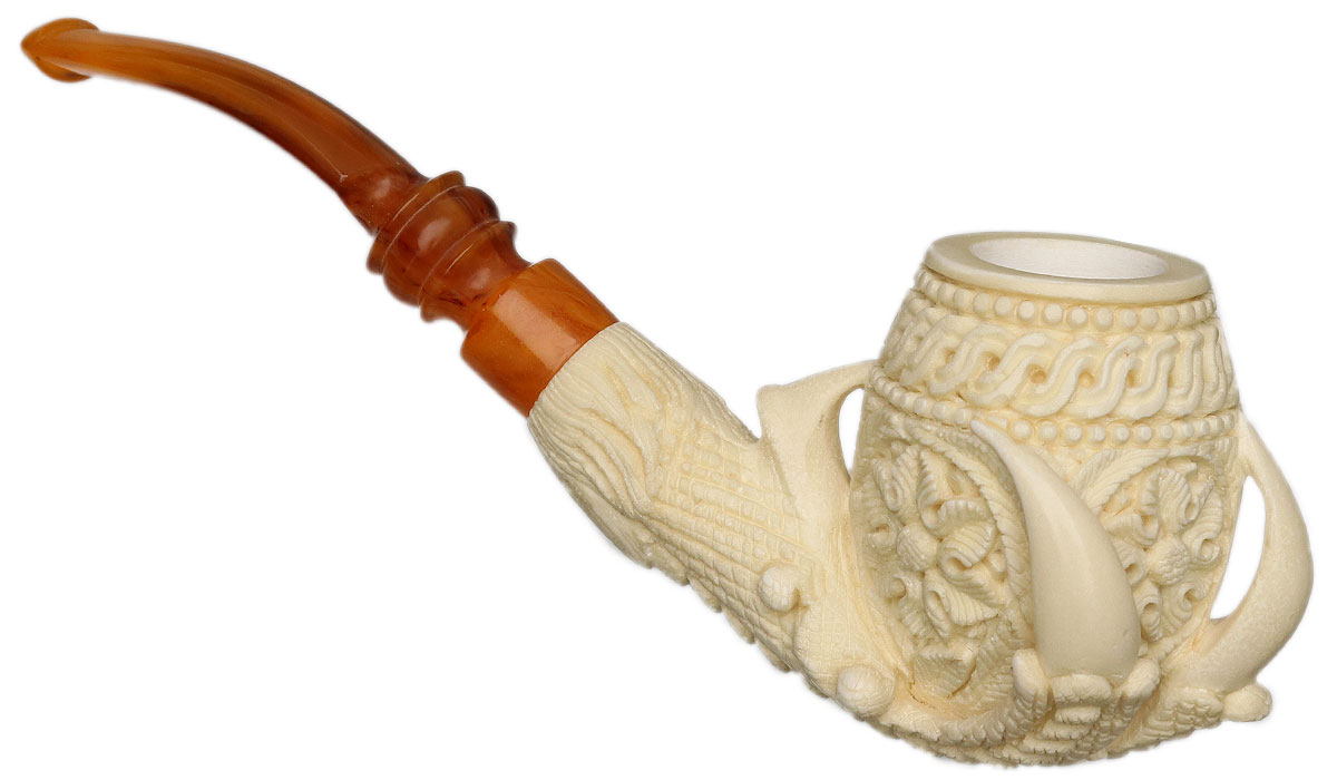 New Tobacco Pipes: AKB Meerschaum Carved Woman in Hat 