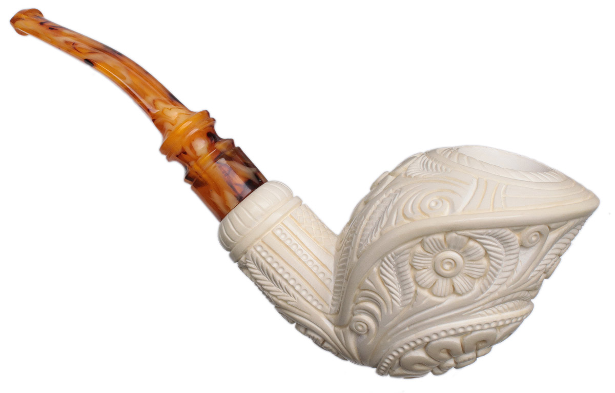 AKB Meerschaum Carved Floral Freehand (Yusuf) (with Case)