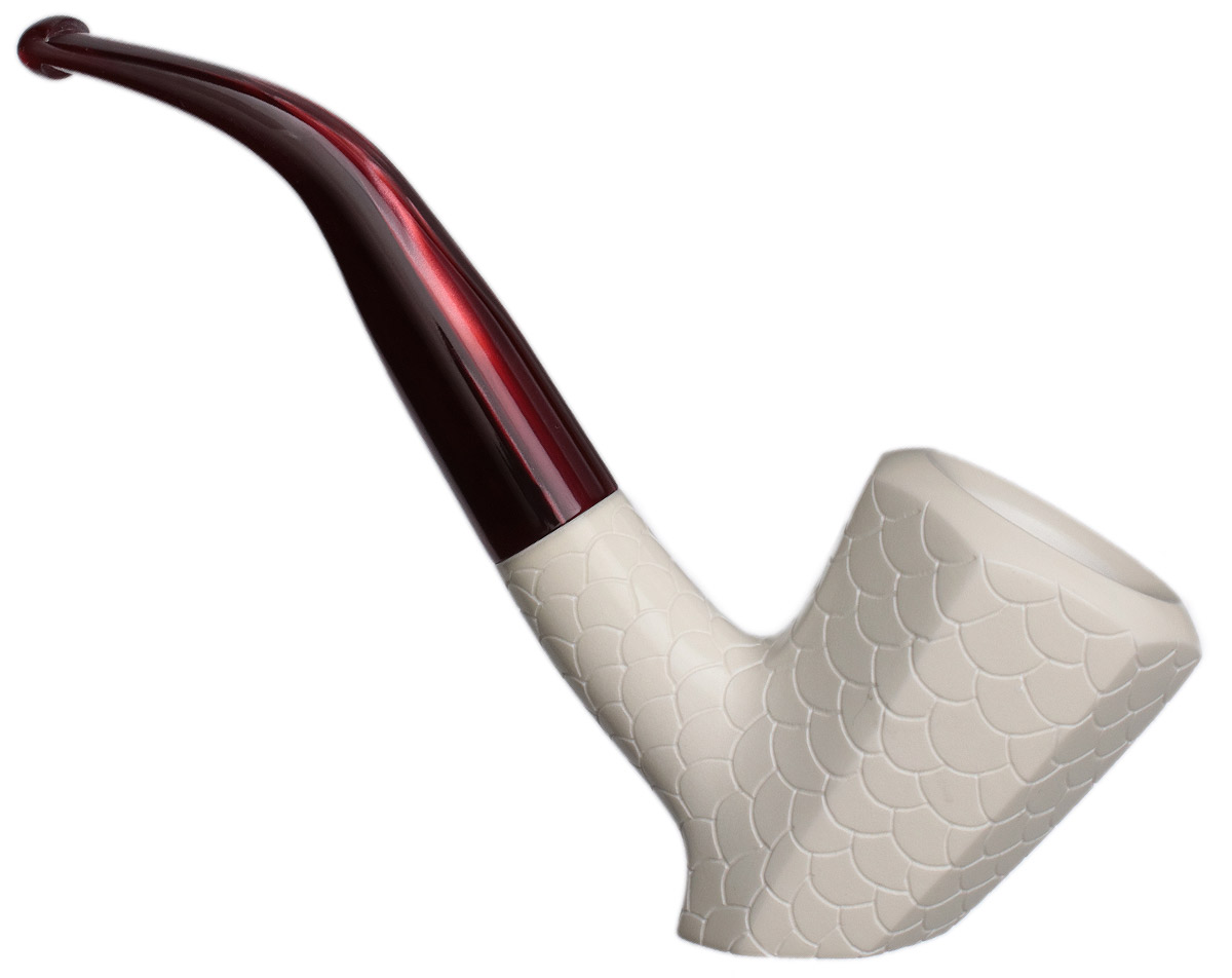 AKB Meerschaum Carved Paneled Bent Dublin Sitter (with Case)