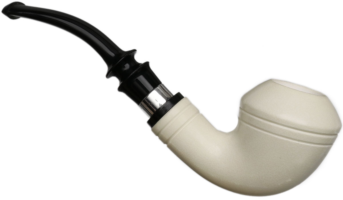 AKB Meerschaum Smooth Rhodesian with Silver (with Case)