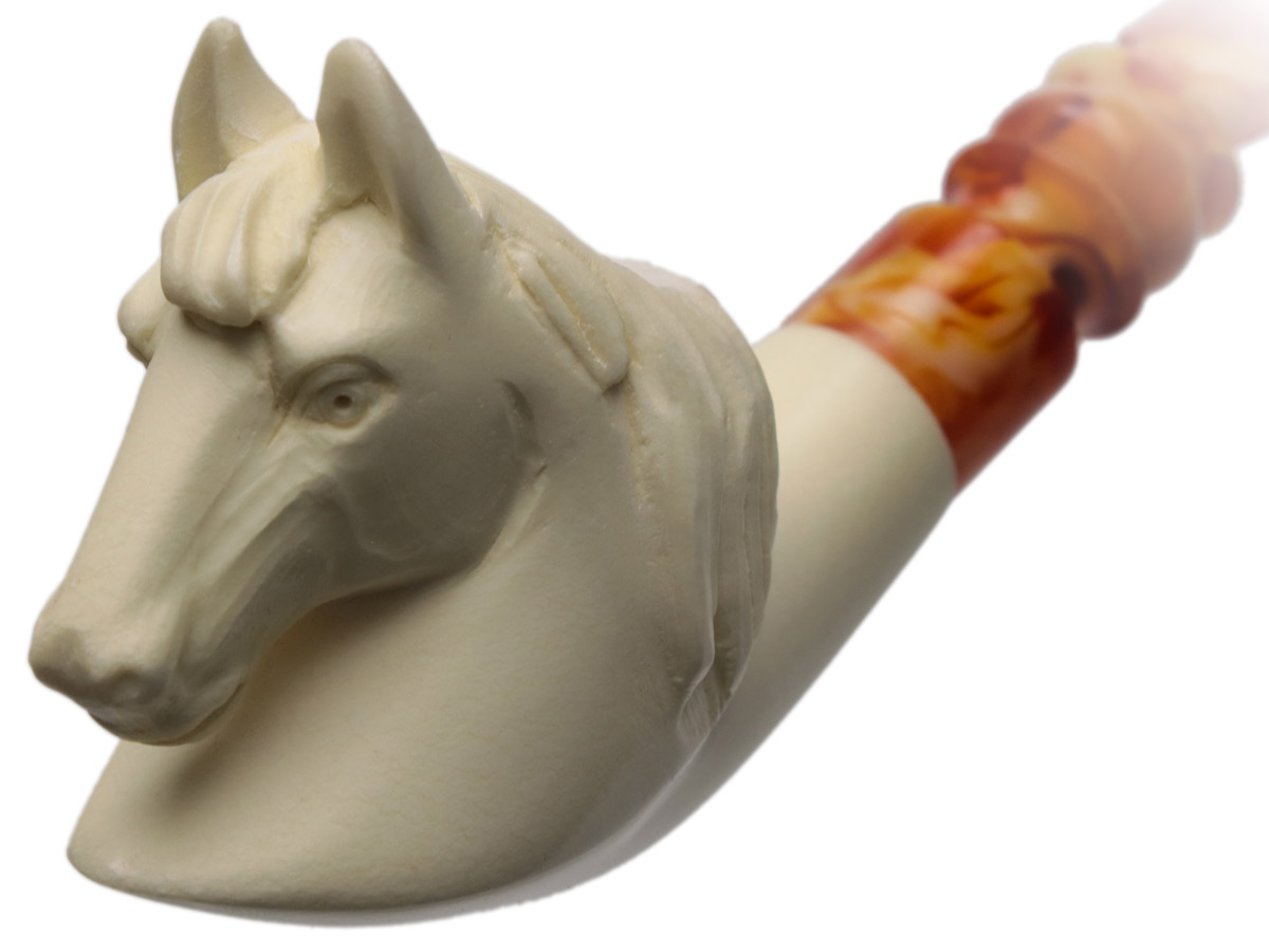 AKB Meerschaum Carved Horse (with Case)