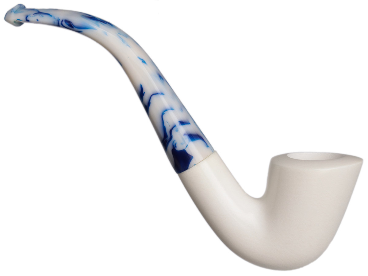 AKB Meerschaum Smooth Bent Dublin Churchwarden (with Case and Extra Stem)