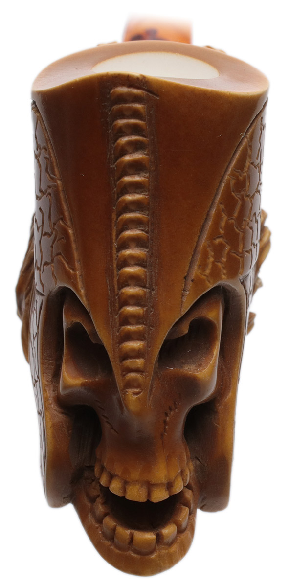 AKB Meerschaum Carved Viking Skull (Ali) (with Case)