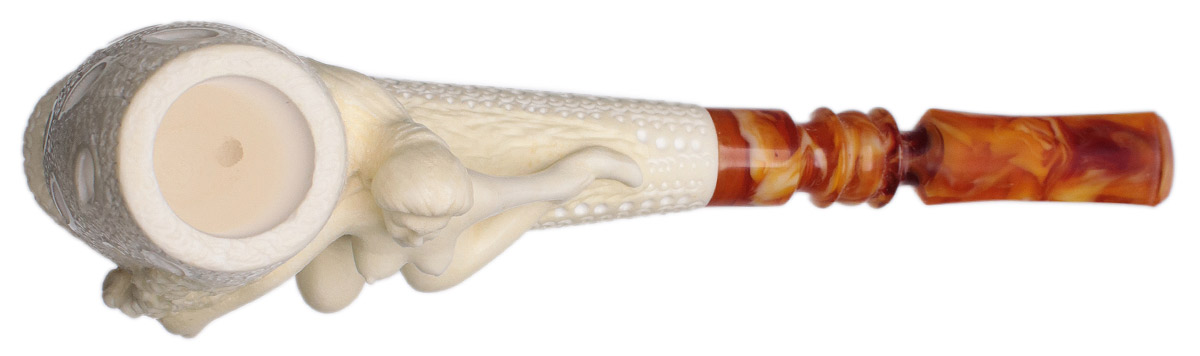 AKB Meerschaum Carved Dragon Claw Holding Egg (with Case 