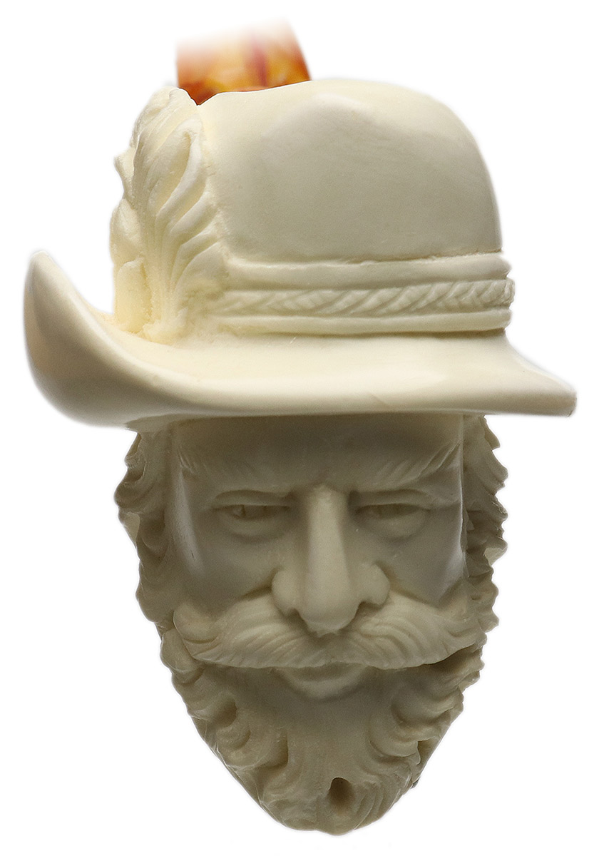 AKB Meerschaum Carved Bearded Man (S. Cosgun) (with Case)