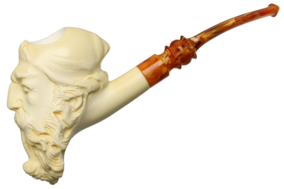 AKB Meerschaum Carved Bearded Man (with Case)