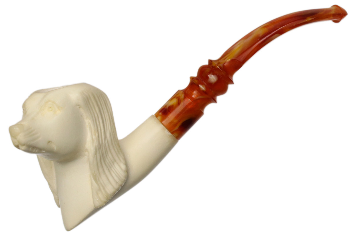 AKB Meerschaum Carved Dog (with Case)