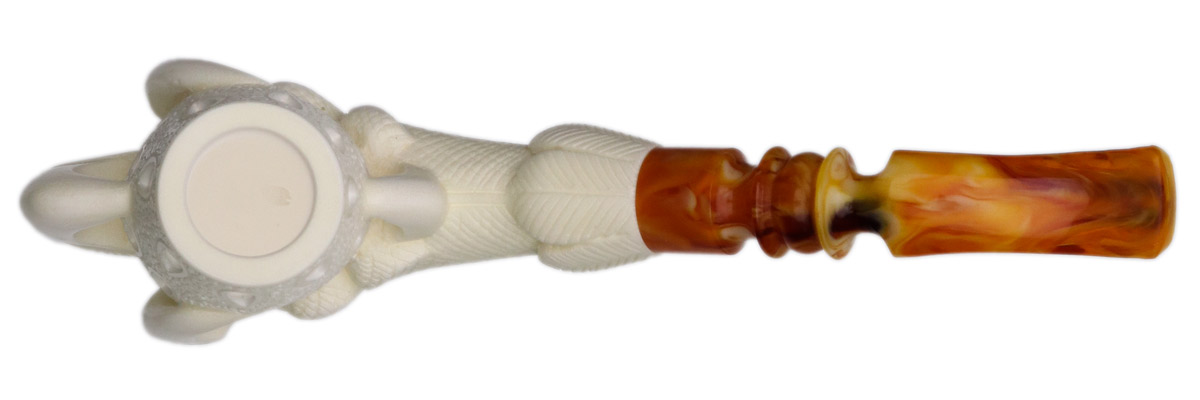 AKB Meerschaum Carved Dragon Claw Holding Vase (Ali) (with Case)