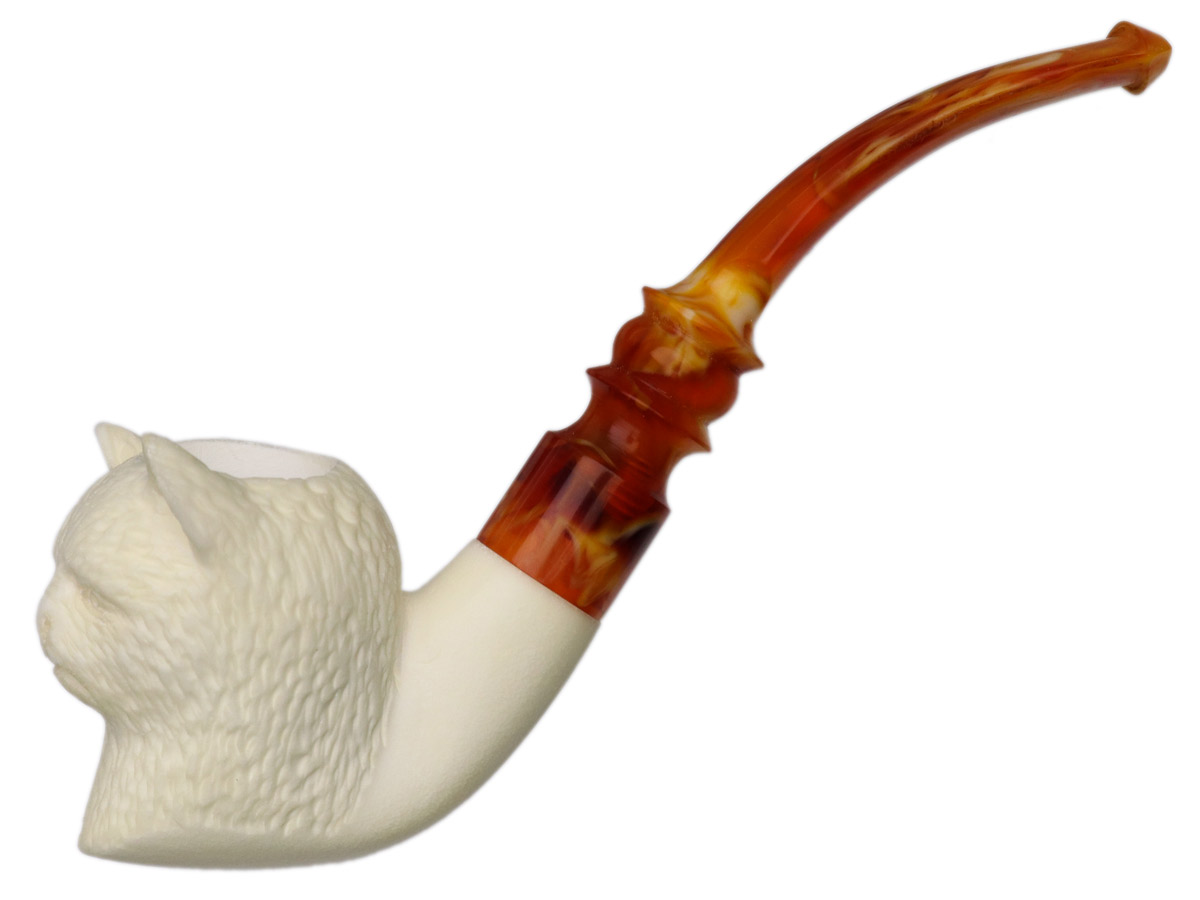 Carved Cat (with Case) Tobacco Pipe