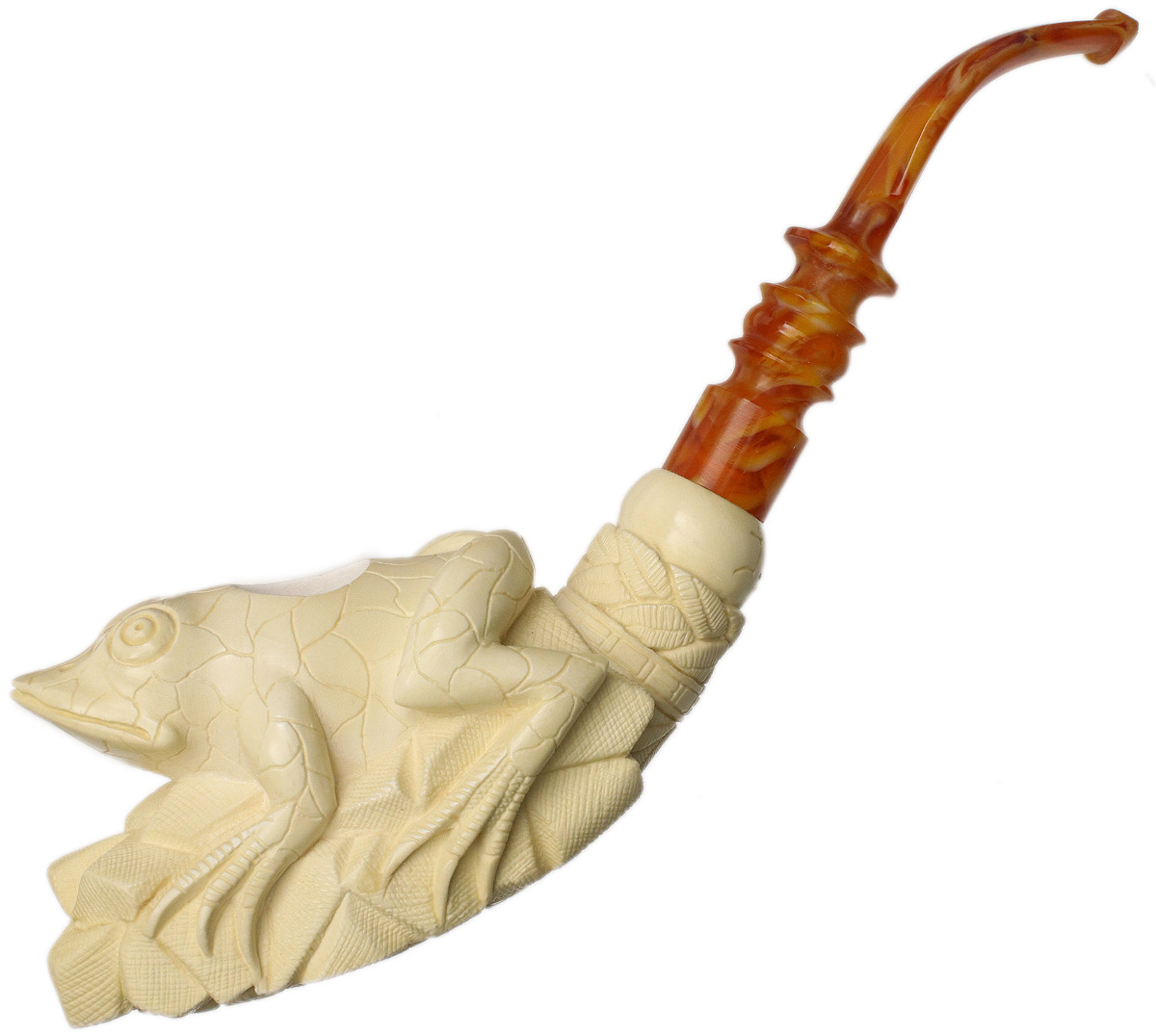 AKB Meerschaum Carved Frog (I. Baglan) (with Case)