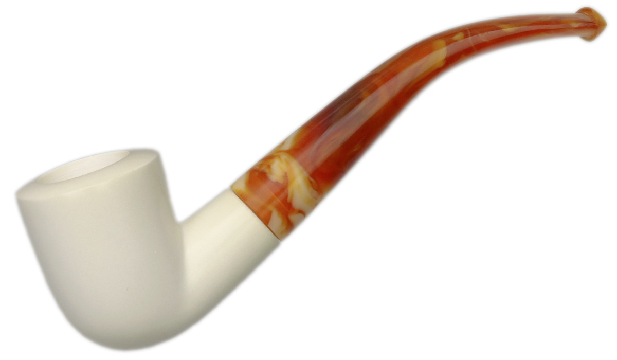 AKB Meerschaum Smooth Bent Billiard (with Case)