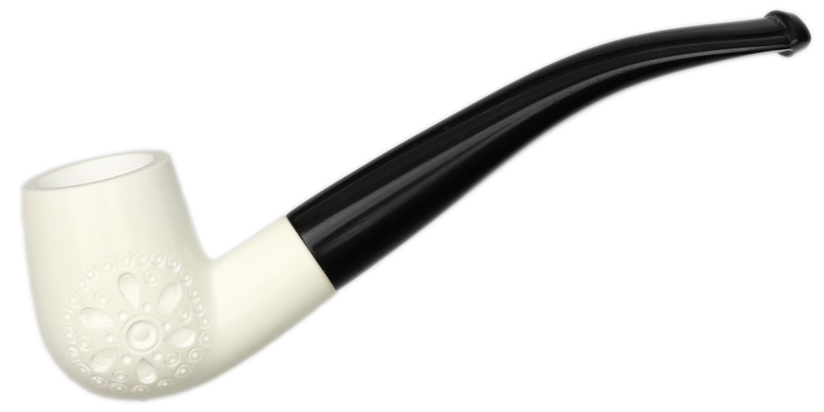AKB Meerschaum Spot Carved Bent Billiard