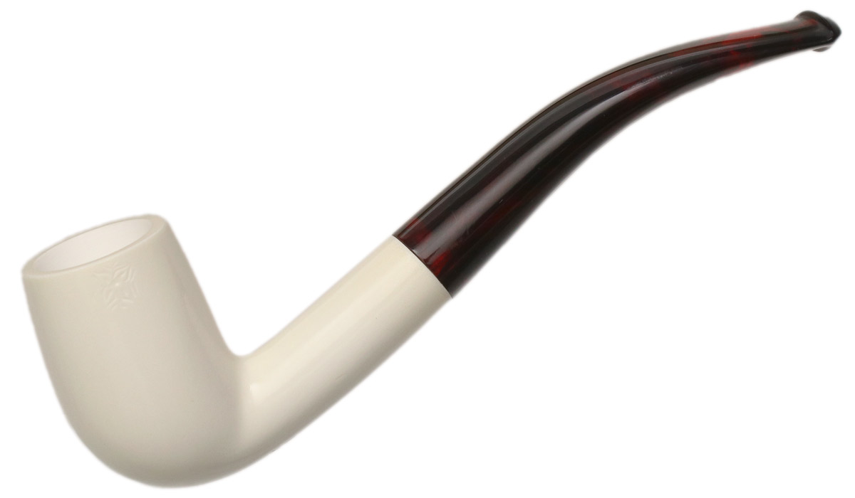 AKB Meerschaum Spot Carved Bent Billiard (with Case)