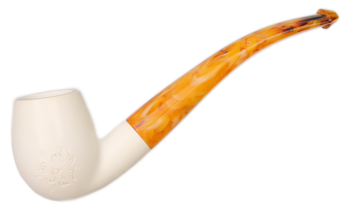 AKB Meerschaum Spot Carved Bent Billiard