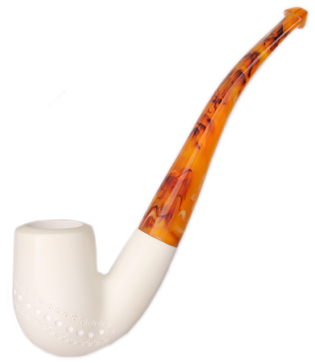 AKB Meerschaum Spot Carved Bent Billiard