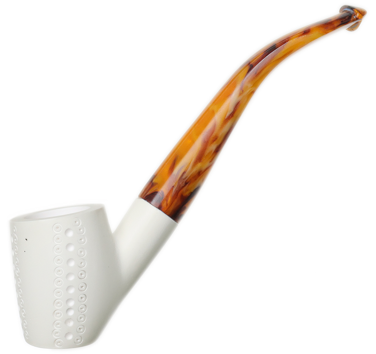 AKB Meerschaum Spot Carved Bent Billiard