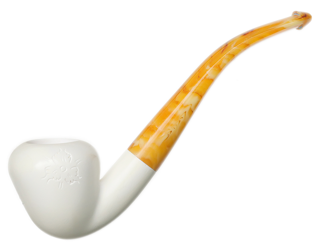 AKB Meerschaum Spot Carved Bent Dublin