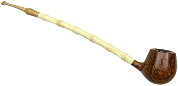 Nate King Smooth Bent Brandy Churchwarden with Bamboo (360)